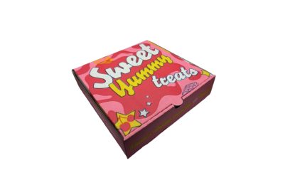 7 inch Red/Yellow/Pink Biodegradable Corrugated Sweet Yummy Treats Pizza/Dessert Boxes