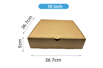 10 inch Brown/Kraft Biodegradable Corrugated Pizza Boxes