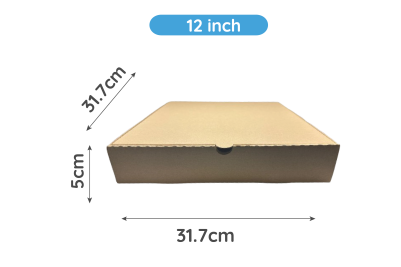 12 inch Brown/Kraft Biodegradable Corrugated Pizza Boxes