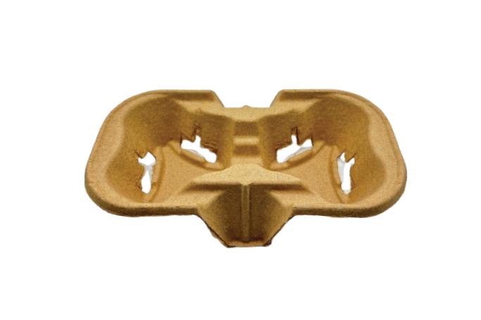 2-Cup Brown Paper Biodegradable Cup Carrier Tray Holders