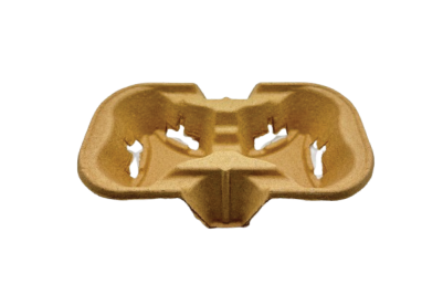 2-Cup Brown Paper Biodegradable Cup Carrier Tray Holders