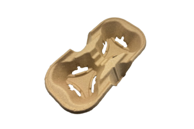 2-Cup Brown Paper Biodegradable Cup Carrier Tray Holders