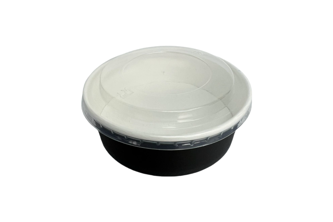 New 500ml/16oz Black/White Combo Wide SALAD Bowls with PP Lids