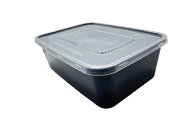 500ml Black Microwaveable Plastic Rectangular TONIC Containers with Lids YQ-385