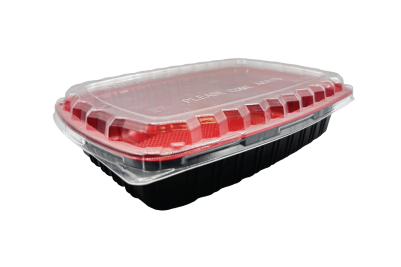 26oz Red & Black Plastic Recyclable TONIC Containers with Lids