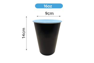 16oz Black Paper Recyclable Cups (Cold Drink)