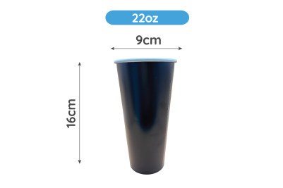 22oz Black Paper Recyclable Cups (Cold Drink)