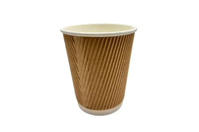 8oz Brown/Kraft Recyclable Ripple Coffee Cups
