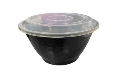 48oz/1350ml Black Plastic Microwaveable YQ-6813 Round Bowls with Lids