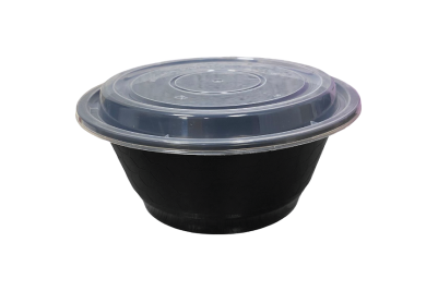 38oz/1050ml Black Plastic Microwaveable YQ-6810 Round Bowls with Lids