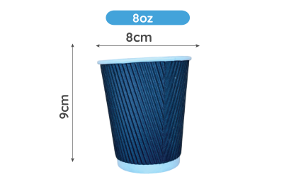 8oz Black Paper Recyclable Ripple Coffee Cups