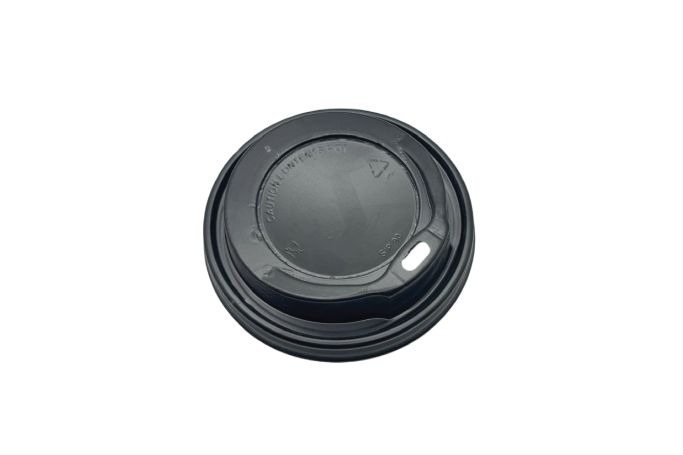 8oz-Fit Black Plastic Recyclable Coffee Cup Lids