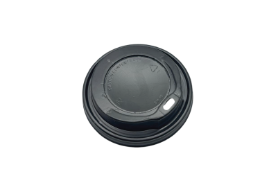8oz-Fit Black Plastic Recyclable Coffee Cup Lids