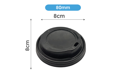 8oz-Fit Black Plastic Recyclable Coffee Cup Lids