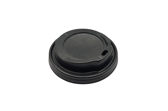 12oz-Fit Black Plastic Recyclable Coffee Cup Lids