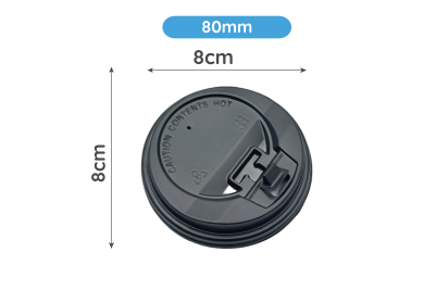 8oz-Fit Black Plastic Recyclable 8W Reclosable Coffee Cup Lids