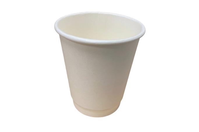 8oz White Recyclable Flat Double Walled Coffee Cups