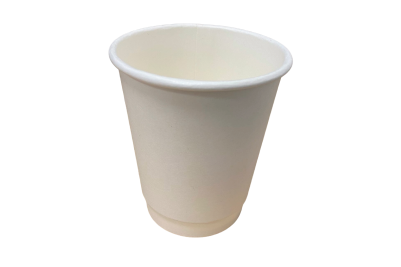 12oz White Recyclable Flat Double Walled Coffee Cups