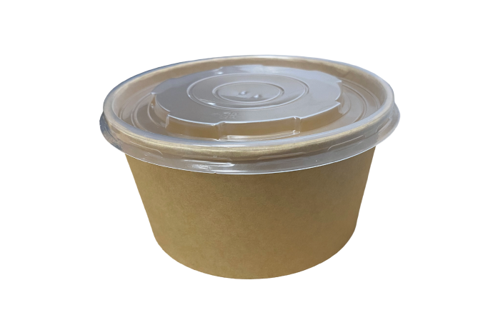 1000ml (32oz) Kraft Round Soup Cups & PP Lids (Combo Box)