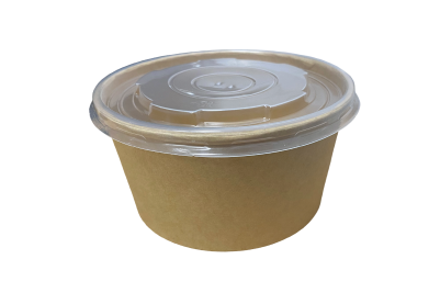 1000ml (32oz) Kraft Round Soup Cups & PP Lids (Combo Box)