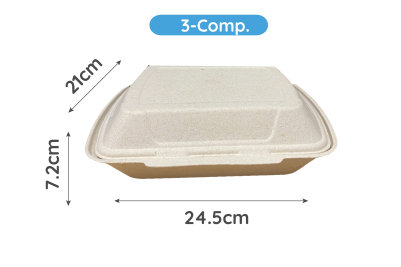 Nature Form 3 Compartment Large Square Meal Box