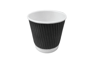 4oz Black Paper Recyclable Ripple Coffee Cups