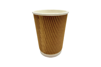 12oz Brown/Kraft Recyclable Ripple Coffee Cups