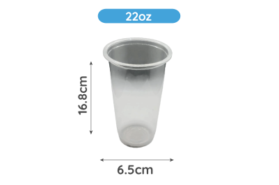 22oz Clear Plastic Recyclable PP Bubble Tea U Cups