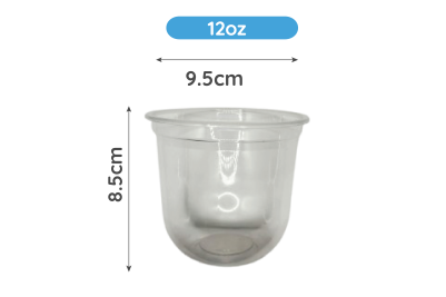 12oz Clear Plastic Recyclable PP Bubble Tea U Cups