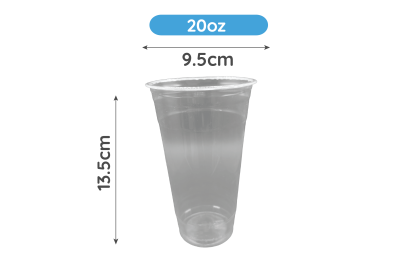 20oz Clear Plastic Recyclable Tumbler Milkshake Cups