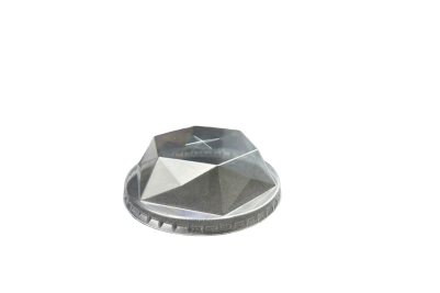 95mm Clear Plastic Recyclable Diamond Dome Lid with Straw Cut