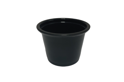 1oz Black Plastic Recyclable Portion Pots with Lids