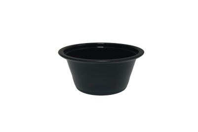 2oz Black Plastic Recyclable Portion Pots with Lids