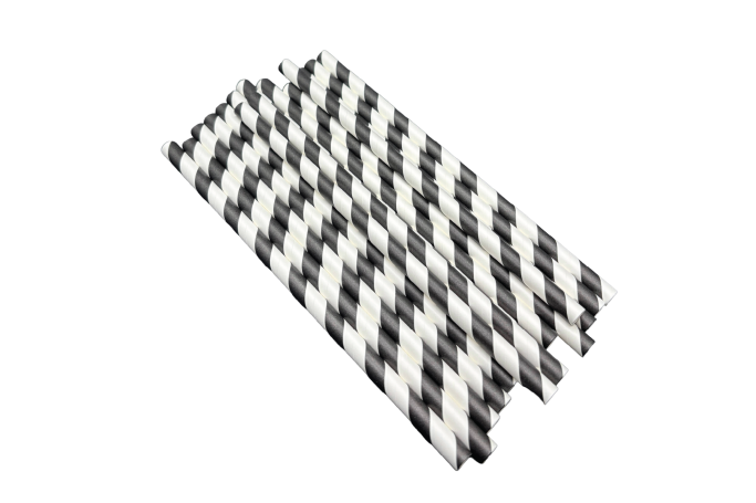 9x210mm Black Paper Biodegradable Straws