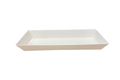 Long White Card Sushi Trays & Lids 180x60x20mm
