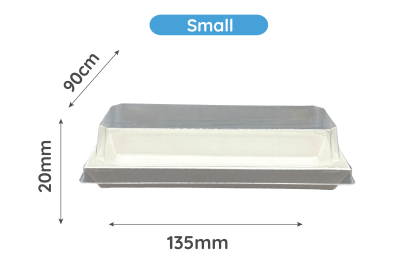 Small White Tray & Lids 135x90x20mm