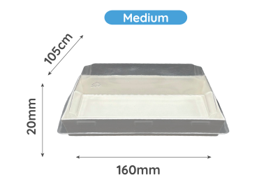 Medium White Tray & Lids 160x105x20mm