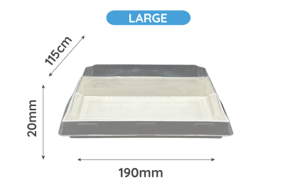 Large White Tray & Lids 190x115x20mm