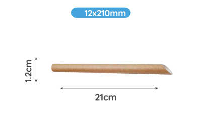 12x210mm TEA FIBRE Recyclable Pointy Bubble Tea Straws