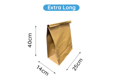 Extra Long Brown/Kraft Paper Biodegradable Grab Bags