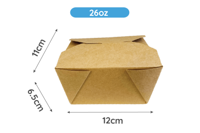 26oz Brown/Kraft Recyclable No.1 Takeaway Boxes