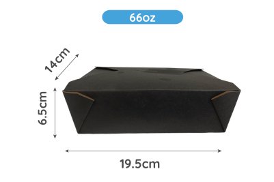 66oz Black/Kraft Recyclable No3 Takeaway Boxes
