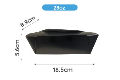 28oz Black Cardboard Recyclable No6 Takeaway Boxes