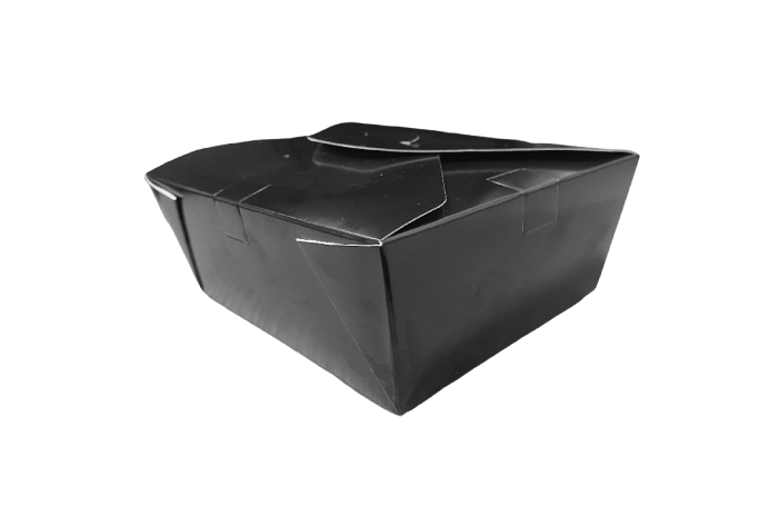 45oz Black Cardboard Recyclable No8 Food Boxes with Vent Holes