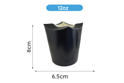 12oz Black Laminated Paper Recyclable McFlurry Style Ice Cream Tubs