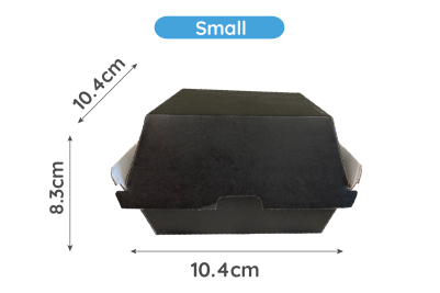 Small Black Corragated Recyclable Burger Boxes
