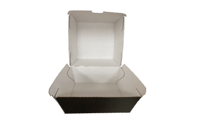 Small Black Corragated Recyclable Burger Boxes
