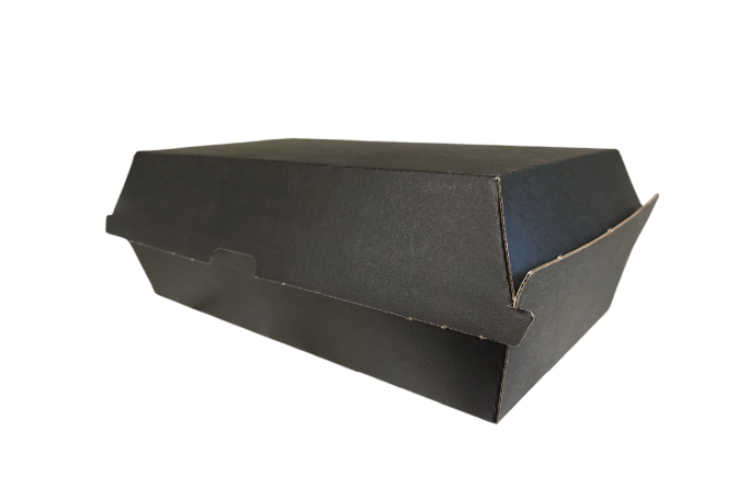 Large Black Cardboard Recyclable Takeaway Meal Boxes
