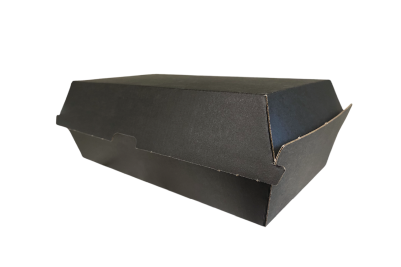 Large Black Cardboard Recyclable Takeaway Meal Boxes