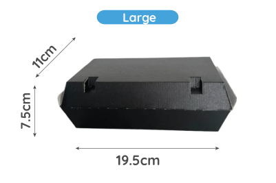 Large Black Cardboard Recyclable Takeaway Meal Boxes
